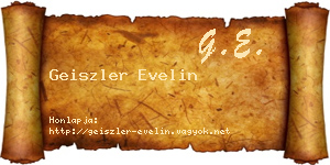 Geiszler Evelin névjegykártya